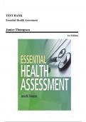 Test bank essential health assessment 1st edition | LATEST WITH COMPLETE SOLUTION | UPDATED 2024/25