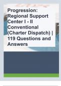 Progression: Regional Support Center I - II Conventional (Charter Dispatch) | 119 Questions and Answers