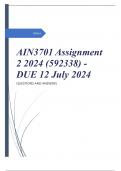 AIN3701 Assignment 2 2024 (592338) - DUE 12 July 2024