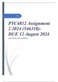 PYC4812 Assignment 2 2024 (546318)- DUE 12 August 2024