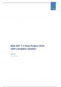 BUS-307 7-1 Final Project 2024 with complete solution