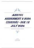 AIN3701 Assignment 2 2024 (592338) - DUE 12 July 2024