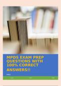 MPDS EXAM PREP QUESTIONS WITH 100% CORRECT ANSWERS!!