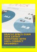 ORACLE EPBCS EXAM 2024 LATEST QUESTIONS WITH 100% CORRECT ANSWERS!!