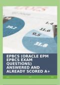 EPBCS (ORACLE EPM EPBCS EXAM QUESTIONS) ANSWERED AND ALREADY SCORED A+