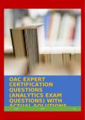 OAC EXPERT CERTIFICATION QUESTIONS (ANALYTICS EXAM QUESTIONS) WITH ACTUAL SOLUTIONS 2024!!