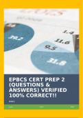 EPBCS CERT PREP 2 (QUESTIONS & ANSWERS) VERIFIED 100% CORRECT!!