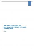 MIS 300 Quiz Cleaning and Analyzing Data 2024 with complete solution;SNHU