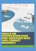 ORACLE OM CERTIFICATION EXAM PREP QUESTIONS WITH 100% CORRECT ANSWERS!!