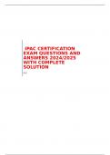 IPAC CERTIFICATION EXAM QUESTIONS AND ANSWERS 2024/2025 WITH COMPLETE SOLUTION