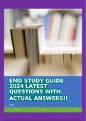 EMD STUDY GUIDE 2024 LATEST QUESTIONS WITH ACTUAL ANSWERS!!