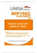 MIP1502 Assignment 3:  Unique number: 369439..Due date: 09 July 2024