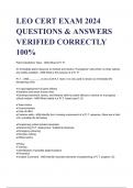 LEO CERT EXAM 2024 QUESTIONS & ANSWERS VERIFIED CORRECTLY 100%