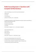 Public Accounting Exam 1: Questions with  Complete Verified Solutions