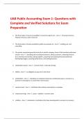 UAB Public Accounting Exam 1: Questions with  Complete and Verified Solutions for Exam  Preparation