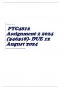 PYC4812 Assignment 2 2024 (546318)- DUE 12 August 2024