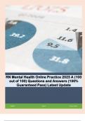 RN Mental Health Online Practice 2023 A (100 out of 100) Questions and Answers (100% Guaranteed Pass) Latest Update