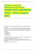 CMY2601- Community  Safeguarding and security (COMPLETE ANSWERS)  2024) - DUE 2 