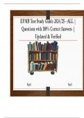 EFMB Test Study Guide 2024/25 - ALL | Questions with 100% Correct Answers | Updated & Verified 