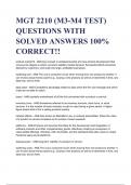 MGT 2210 (M3-M4 TEST) QUESTIONS WITH SOLVED ANSWERS 100% CORRECT!!