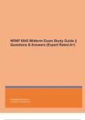 NRNP 6645 Midterm Exam Study Guide || Questions & Answers (Expert Rated A+)