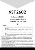 NST2602 Assignment 3 (ANSWERS) 2024 - DISTINCTION GUARANTEED