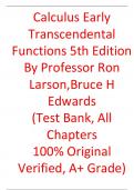 Test Bank For Calculus Early Transcendental Functions 5th Edition By Professor Ron Larson,Bruce H Edwards