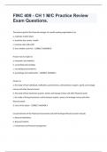 FINC 409 - CH 1 M/C Practice Review Exam Questions.