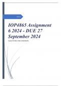 IOP4865 Assignment 6 2024 - DUE 27 September 2024