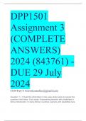 DPP1501 Assignment 3 (COMPLETE ANSWERS) 2024 (843761) - DUE 29 July 2024