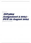 IOP4865 Assignment 5 2024 - DUE 22 August 2024