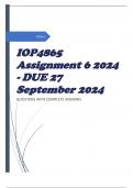 IOP4865 Assignment 6 2024 - DUE 27 September 2024