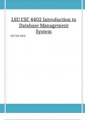 LSU CSC 4402 Introduction to Database Management System