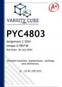 PYC4803 Assignment 2 (DETAILED ANSWERS) 2024 - DISTINCTION GUARANTEED