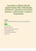 Quiz Week 4: NR222 / NR 222 (Latest 2024 / 2025 Updates STUDY BUNDLE WITH COMPLETE SOLUTIONS) Health & Wellness | Questions and Verified Answers | 100% Correct | Grade A - Chamberlain