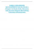 EARLY CHILDHOOD  DEVELOPMENT (48 211) EXAM 1  (Chapter 1-2) Study Guide Questions  with Accurate Solutions Bloomsburg  University of Pennsylvania