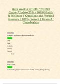 Quiz Week 4: NR222 / NR 222 (Latest Update 2024 / 2025) Health & Wellness | Questions and Verified Answers | 100% Correct | Grade A - Chamberlain