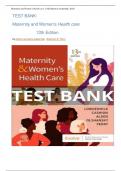  FULL TEST BANK-  Maternity and Women's Health care 13th Edition by(Deitra Leonard Lowdermilk, Shannon E. Perry) NEW!!! 2024