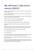 HK 100 Exam 1 with correct Answers 2024/25