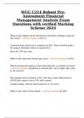 WGU C214 Robust Pre-Assessment Financial Management Analysis Exam Questions with verified Marking Scheme 2024