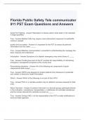 Florida Public Safety Tele communicator 911 PST Exam Questions and Answers