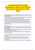 Leadership ATI Proctored Remediation 2024 Exam Review Questions and Answers 100% Pass