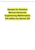 Sample for Solution Manual Advanced Engineering Mathematics 7th edition by Dennis Zill