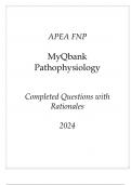 APEA FNP MyQbank Pathophysiology New Completed Questions with Rationales 2024