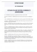 CPAR EXAM WITH CORRECT ANSWERS