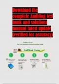 Download the complete Auditing test bank and solutions manual latest update (verified for accuracy)