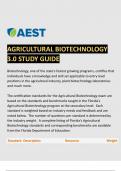 AGRICULTURAL BIOTECHNOLOGY 3.0 STUDY GUIDE 