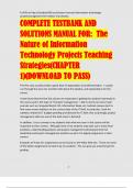 COMPLETE TESTBANK AND SOLUTIONS MANUAL FOR:  The Nature of Information Technology Projects Teaching Strategies(CHAPTER 1)(DOWNLOAD TO PASS) 
