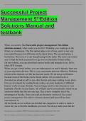 Successful Project Management 5thEdition Solutions Manual and testbank