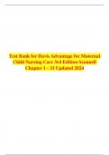 Exam (elaborations) Test Bank For Davis Advantage for Maternal-Child Nursing Care 3rd Edition By Meredith Scannell | | 9781719640985 | Chapter 1-33 | Complete Questions And Answers A+